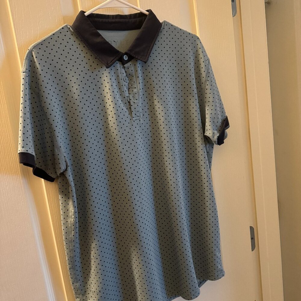 BYLT LUX Dotted Drop Cut Polo - Seascape with Navy